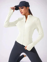 Yoga Coat Short Sports Jacket | Juicy Chicy Boutique White S