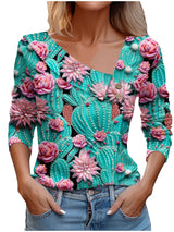 Long Sleeve Top White-Pink | Pixie Chicy Boutique