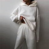 Oversized Hoodie & Cargo Pants Set | CozyTrend Chicy Boutique White S