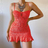 Sexy Floral Camisole Summer Dress 🌸 | ChicLuxe Chicy Boutique Red S