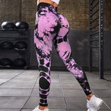 Tie-Dye Seamless High-Waist Leggings, Sculpt & Style | FlexDye Chicy Boutique purple L