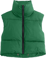 Short Cotton Down Vest | Arctique Chicy Boutique green S