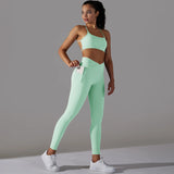 Leggings set With Pockets | Sola Chicy Boutique Light Green S