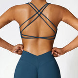 V Back Legging Gym Set | Livra Chicy Boutique Dark blue 2 M