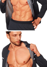 Men Sauna Jacket for Slimming Long Sleeve Sweat Top Zipper | Aharon Chicy Boutique