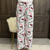 Hello Kitty Pants Pajama Coral Velvet | Mars Chicy Boutique White M(38)