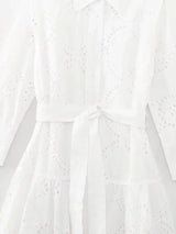 White Embroidery Midi Dresss | Avelis Chicy Boutique