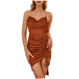 Drawstring Slip Mini Dress | Slip Chicy Boutique