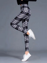 Plaid High Waist Leggings | PlaidFit Chicy Boutique