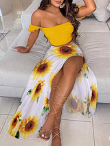 Top&Floral High-Waist | Flower Chicy Boutique Yellow Sunflower XXL