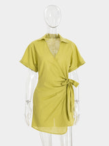 Lapel Lace-up | Lama Chicy Boutique Green L