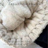 Twist Knitting Hat with Fur Pompom | IceCap Chicy Boutique