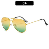 2025 Double Bridge Aviator Sunglasses | Skyglow Chicy Boutique Gold Yellow Green As the picture