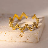 Gold Stainless Steel Ring | AurumBand Chicy Boutique JZ5779G resizable