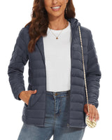 Full Zip Up Hooded Puffer Jacket | Glaciera Chicy Boutique Dark Gray CN 2XL (US XL) CHINA