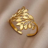 Gold Stainless Steel Ring | AurumBand Chicy Boutique JZ3938G resizable
