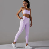 Leggings set With Pockets | Sola Chicy Boutique Light Purple XS