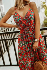 V-neck sleeveless camisole dress | Pricha Chicy Boutique Red XXL