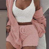 3-set Fluffy Pajamas Set | Polishia Chicy Boutique