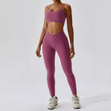 Back Bra High Waist Leggings Suit | Siren Chicy Boutique Purple L