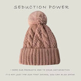 Twist Knitting Hat with Fur Pompom | IceCap Chicy Boutique pink One Size