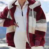 Oversized Jacket with Pocket | Snowelle Chicy Boutique Burgundy 5XL