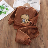 2-Piece Winter Sleepwear for Girls (2-6 Years) | BearDream Chicy Boutique Coffee dinosaur 2T