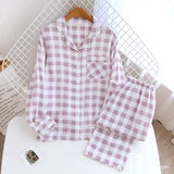 100% Cotton Gauze 2 Piece | Gleamia Chicy Boutique Long sleeved pants-l M(34-36)