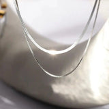 Silver Double Layer Snake Chain | Cela Chicy Boutique