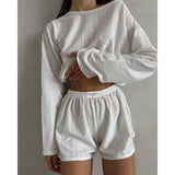 Loose Round Neck set | Ninocha Chicy Boutique White M