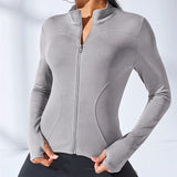 Yoga Coat Short Sports Jacket | Juicy Chicy Boutique Gray S