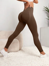 Seamless High-Waist Leggings – Hip-Lifting & Sculpting 🔥 | Velsa Chicy Boutique BROWN XS