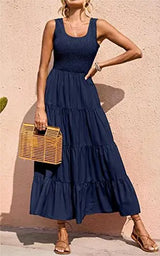 Elastic Waist Big Swing | Nofar Chicy Boutique Navy Blue S