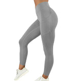 Gym Leggings Pocketed | Contour Chicy Boutique gray S