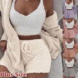 3-set Fluffy Pajamas Set | Polishia Chicy Boutique