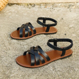 Roman Strap with Non slip Rubber Soles | Moshit Chicy Boutique black 37