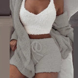 3-set Fluffy Pajamas Set | Polishia Chicy Boutique