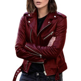 Female Moto Biker Jacket | Nuli Chicy Boutique Red 3XL