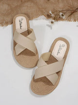 Straw Flat Slippers | Hemp Chicy Boutique