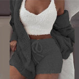 3-set Fluffy Pajamas Set | Polishia Chicy Boutique