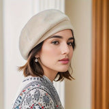 Wool Beret | BlissCap Chicy Boutique Creamy White