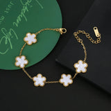 Adjustable Petal Plant Bracelet Women's | Edo Chicy Boutique White Adjustable