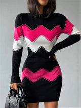 Print Slim Knitted Dress | Hazely Chicy Boutique