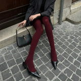 Ultra-Slim High Elastic Leggings – Perfect Fit for All Seasons ❤️ | Zevira Chicy Boutique Burgendy One Size
