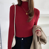 Turtleneck Sweater | Frostine Chicy Boutique WINE One Size