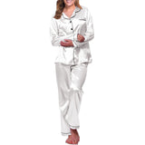Satin Pajama Sets | Cuddleup Chicy Boutique White M(34-36) United States