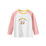 Bear Long Sleeve T-shirt | Zorina Chicy Boutique Pink&White CHINA 120(5)