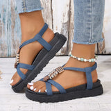 Beaded Mid Heels Sandlas | Imbar Chicy Boutique Blue 37