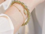Hetian Jasper Bracelet with Golden Branch & Jade Leaves | Jasper Chicy Boutique