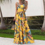 Sleeveless Belt Loose Dress | Luci Chicy Boutique Yellow XXL